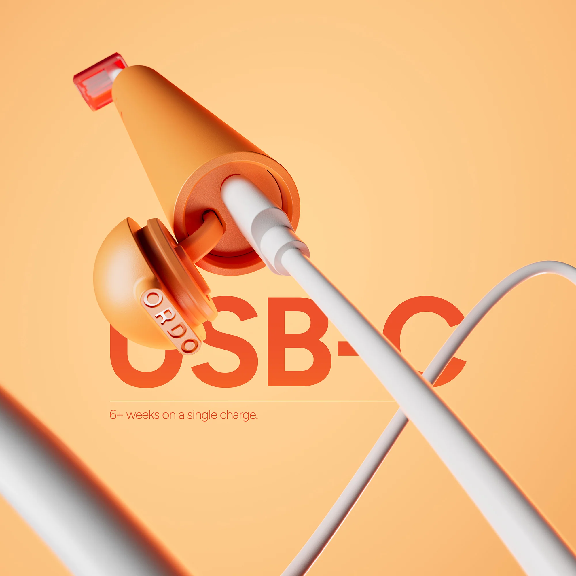 Ordo Sonic Edge Rechargeable Toothbrush - Peach Sunrise - Image 6